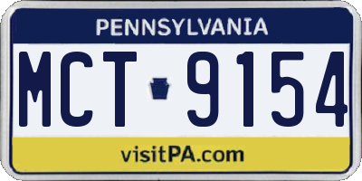 PA license plate MCT9154