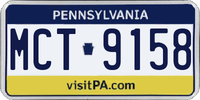 PA license plate MCT9158