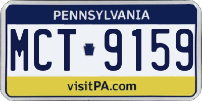 PA license plate MCT9159