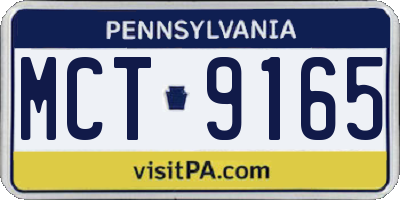 PA license plate MCT9165