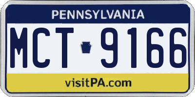 PA license plate MCT9166
