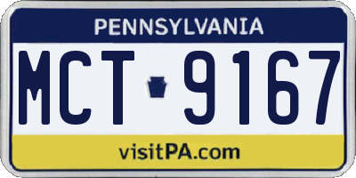 PA license plate MCT9167