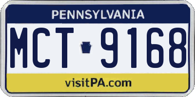PA license plate MCT9168