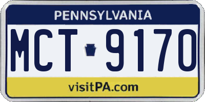 PA license plate MCT9170