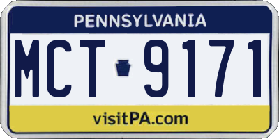 PA license plate MCT9171
