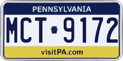 PA license plate MCT9172