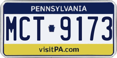 PA license plate MCT9173