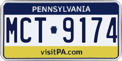 PA license plate MCT9174