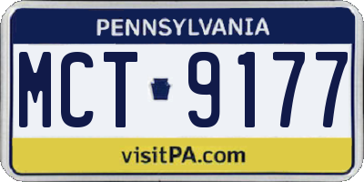 PA license plate MCT9177