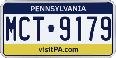 PA license plate MCT9179
