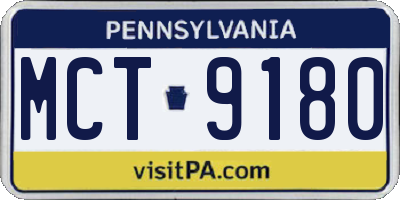 PA license plate MCT9180