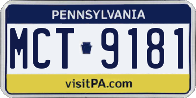 PA license plate MCT9181