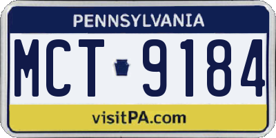 PA license plate MCT9184