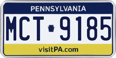 PA license plate MCT9185