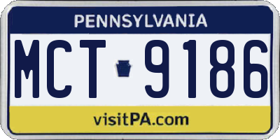 PA license plate MCT9186