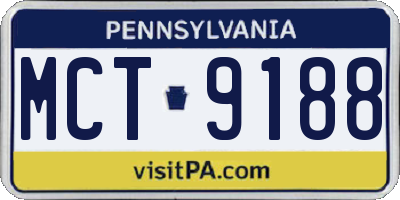 PA license plate MCT9188