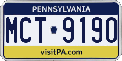 PA license plate MCT9190