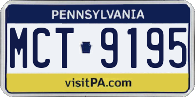 PA license plate MCT9195