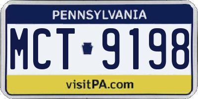 PA license plate MCT9198