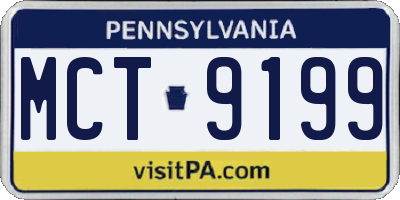 PA license plate MCT9199