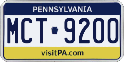 PA license plate MCT9200
