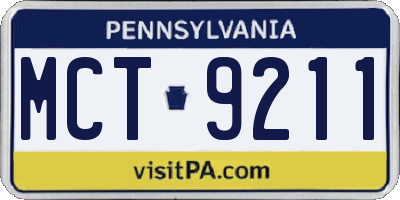 PA license plate MCT9211