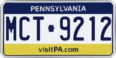 PA license plate MCT9212
