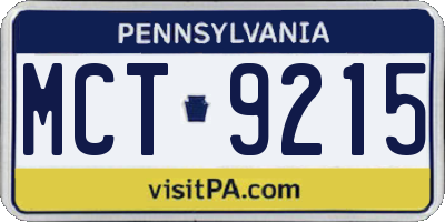 PA license plate MCT9215