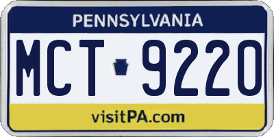PA license plate MCT9220