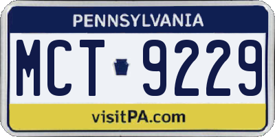 PA license plate MCT9229