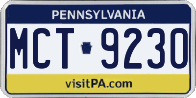 PA license plate MCT9230