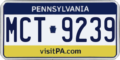 PA license plate MCT9239