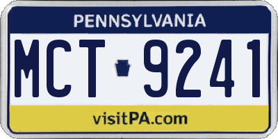 PA license plate MCT9241
