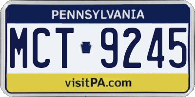 PA license plate MCT9245