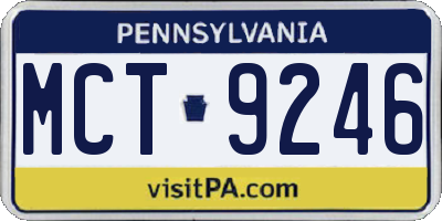 PA license plate MCT9246