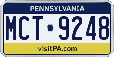 PA license plate MCT9248