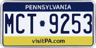 PA license plate MCT9253