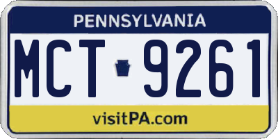 PA license plate MCT9261