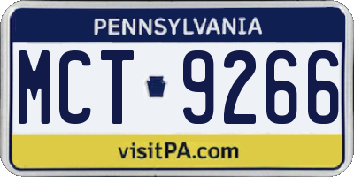PA license plate MCT9266