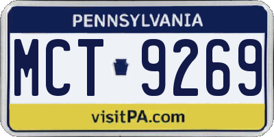 PA license plate MCT9269