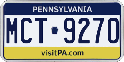 PA license plate MCT9270