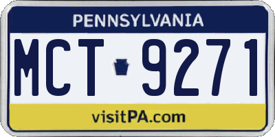 PA license plate MCT9271