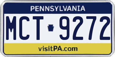 PA license plate MCT9272