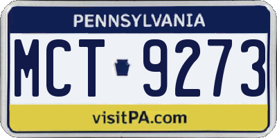 PA license plate MCT9273