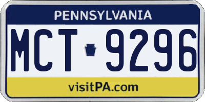 PA license plate MCT9296