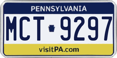 PA license plate MCT9297