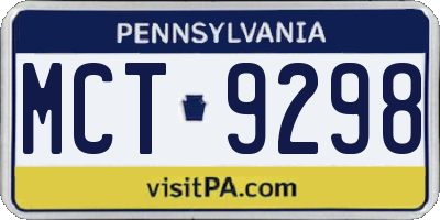 PA license plate MCT9298
