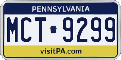 PA license plate MCT9299
