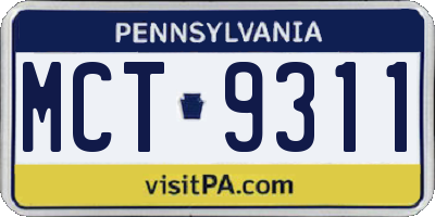 PA license plate MCT9311