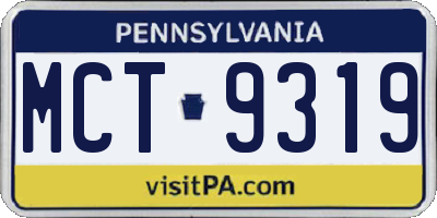 PA license plate MCT9319